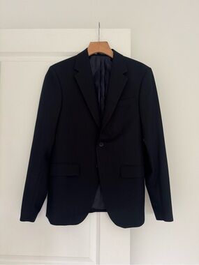 NEW ZARA men’s navy blue two button dress suit blazer jacket size 34 R